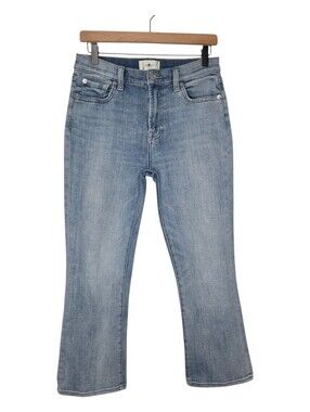 7 For All Mankind Womens High Waist Slim Kick Crop Denim Jeans 28